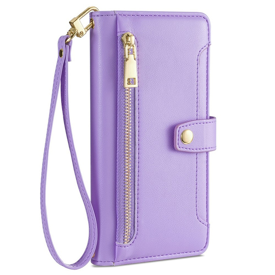 Θήκη με πτερύγιο για Realme 11 Pro 5G / Pro+ 5G, Wallet Zipper Pocket, μωβ