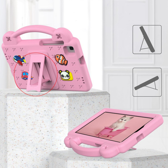 Παιδική θήκη για Samsung Galaxy Tab A7 Lite 8.7 T220/T225, Cute Patterns, με βάση, ροζ