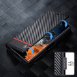 Θήκη με πτερύγιο για Samsung Galaxy S24 Ultra, Carbon LC.IMEEKE, μαύρη