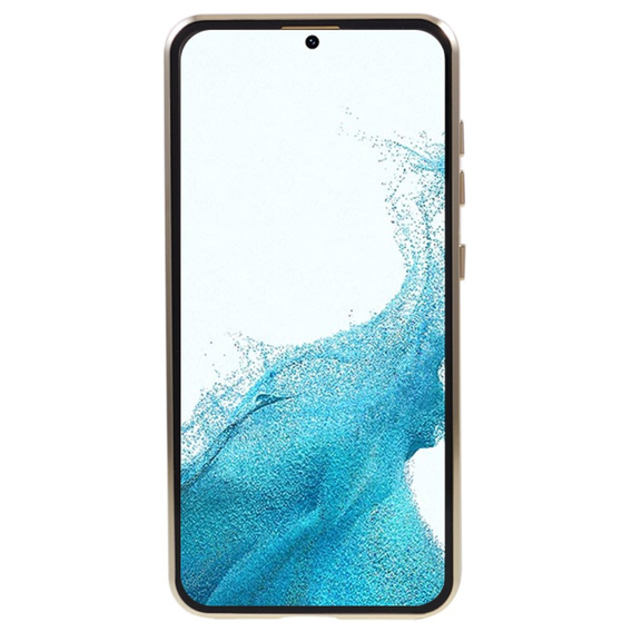 Μαγνητική θήκη MagSafe Dual Glass για Samsung Galaxy S22, χρυσή