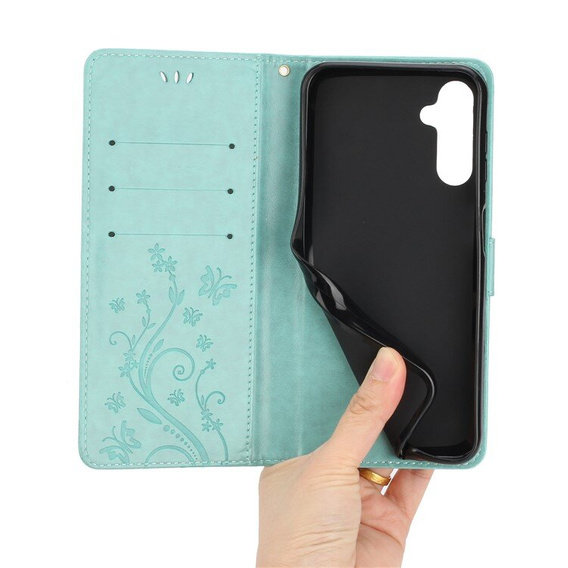 Θήκη με πτερύγιο για Samsung Galaxy A55 5G, Wallet, Butterfly, μωβ