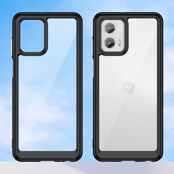Θήκη για Motorola Moto G73 5G, Fusion Hybrid, διαφανής / μαύρη