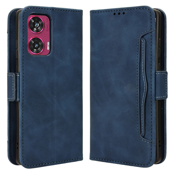 Θήκη με πτερύγιο για Motorola Edge 50 Fusion 5G, Card Slot, σκούρο μπλε