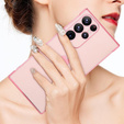 Θήκη για Samsung Galaxy S23 Ultra, Electro heart, ροζ rose gold + Full Glue Ceramic Glass