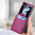 Θήκη για Samsung Galaxy Z Flip7 FE / Z Flip6, Card Slot Ring Case, μωβ