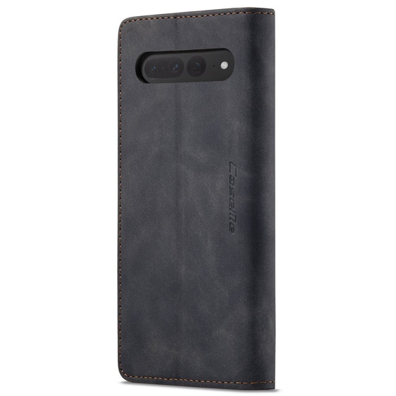 θήκη CASEME για Google Pixel 7 Pro, Leather Wallet Case, μαύρη