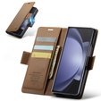 CASEME flip case για Samsung Galaxy Z Fold6 5G, Litchi Wallet, καφέ