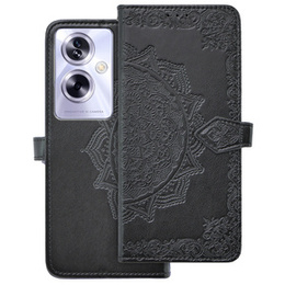 Θήκη με πτερύγιο για Oppo A79 5G, Mandala, μαύρη