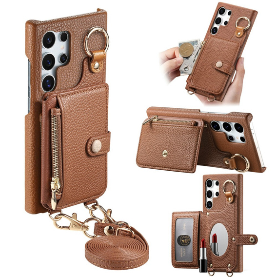 Θήκη για Samsung Galaxy S25 Ultra, GKK Leather, μαύρη