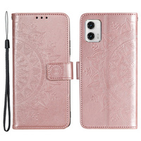 Θήκη με πτερύγιο για Motorola Moto G73 5G, Mandala Flower, ροζ rose gold