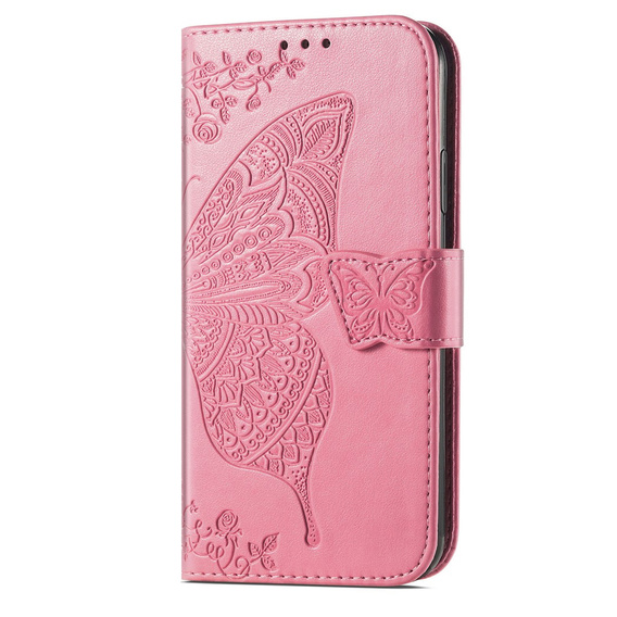 Θήκη με πτερύγιο για Oppo Reno8 T, Butterfly, ροζ