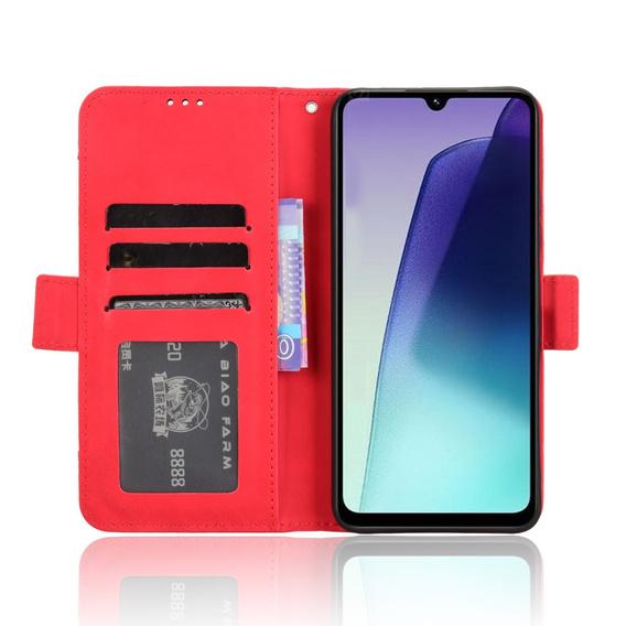 Θήκη με πτερύγιο για Xiaomi Redmi 14C / Xiaomi Poco C75, Card Slot, κόκκινη