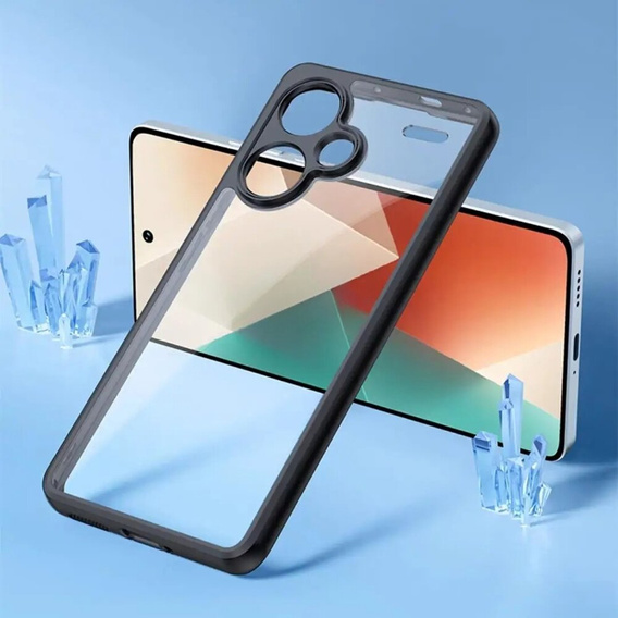 Θήκη για Xiaomi Redmi Note 13 Pro+, Fusion Hybrid, με προστασία κάμερας, διαφανής / μαύρη