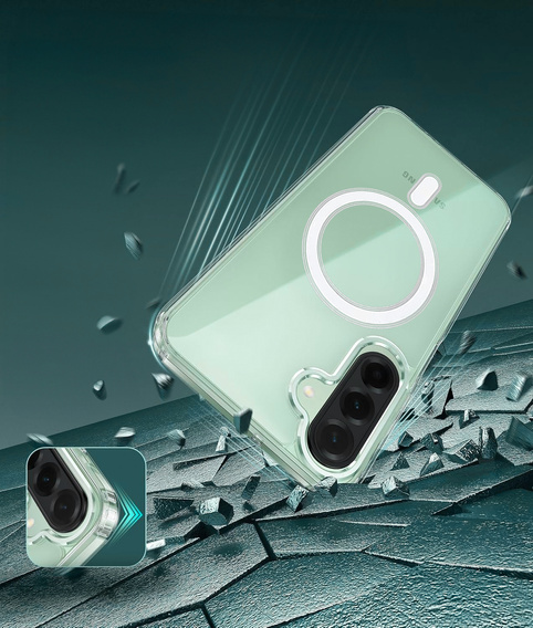 θήκη για το Samsung Galaxy A56 5G, Dropproof MagSafe, διαφανής + γυαλί 9H