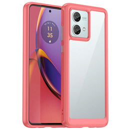 Θήκη για Motorola Moto G84 5G, Fusion Hybrid, διαφανές / κόκκινο