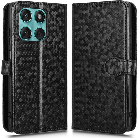 θήκη πτερύγιο για Motorola Edge 60 / 60 Fusion, Wallet Rhombus, μαύρη
