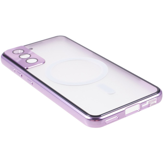 Μαγνητική θήκη MagSafe Dual Glass για Samsung Galaxy S22 Plus, μωβ