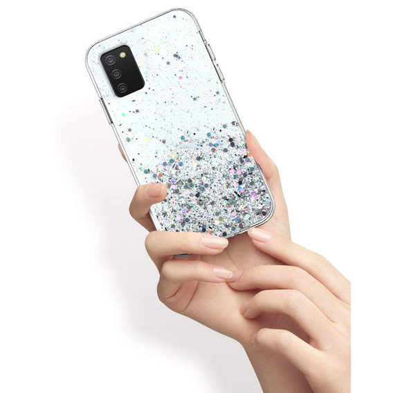 Θήκη για Samsung Galaxy A03s, Glittery, διαφανής