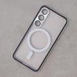 Μαγνητική θήκη MagSafe Dual Glass για Samsung Galaxy S23+ Plus, ασημένια