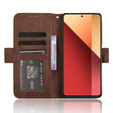 Θήκη με πτερύγιο για Xiaomi Redmi Note 13 Pro 4G / Xiaomi Redmi Note 14S / Xiaomi Poco M6 Pro 4G, Card Slot, καφέ