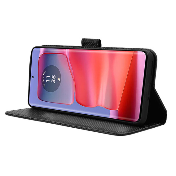 Θήκη με πτερύγιο για Motorola Edge 50 Pro, Wallet Smart Magnet, μαύρη