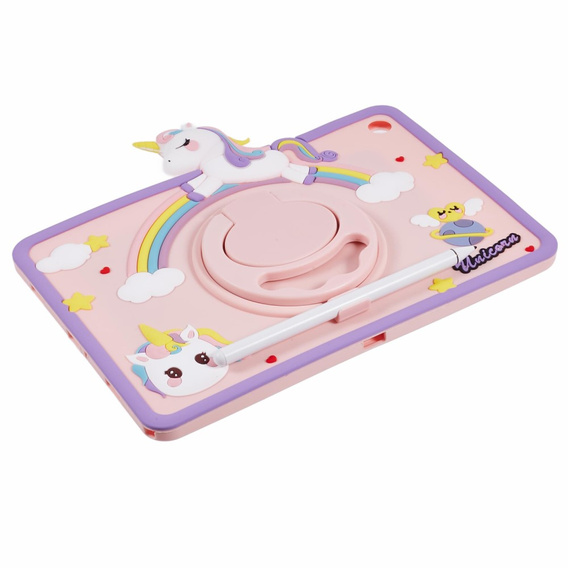 Παιδική θήκη για Samsung Galaxy Tab A9+, Cute Patterns, με βάση, ροζ