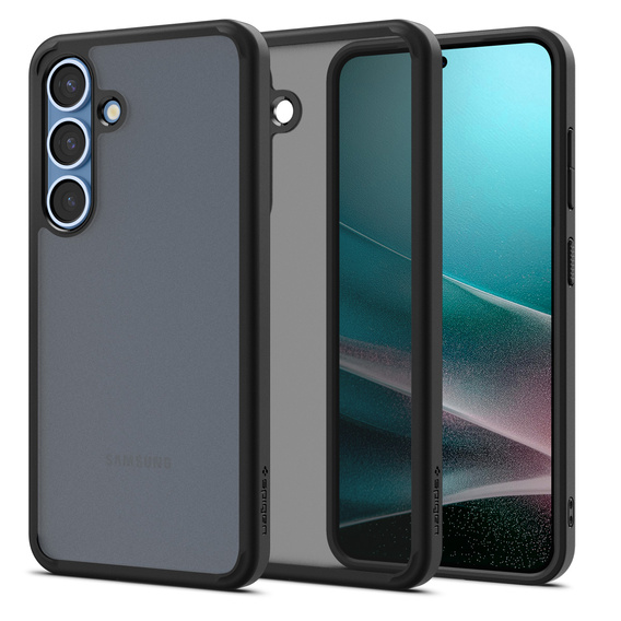 θήκη Spigen για Samsung Galaxy S25, Ultra Hybrid, μαύρο / ματ + μετριασμένο γυαλί 9H