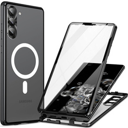 Μαγνητική θήκη MagSafe Dual Glass για Samsung Galaxy S23+ Plus, μαύρη