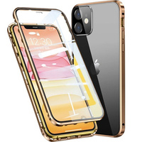 θήκη για το iPhone 11, Magnetic Dual Glass, χρυσή