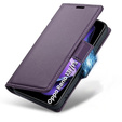Θήκη για Oppo Reno 13F / Oppo Reno 13FS, ERBORD Glossy Litchi, πορτοφόλι με πτερύγιο, μωβ