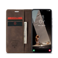 θήκη CASEME για Samsung Galaxy S21 FE, Leather Wallet Case, καφές