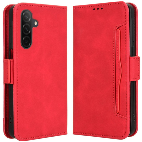 Θήκη με πτερύγιο για Samsung Galaxy A36, Card Slot, κόκκινη