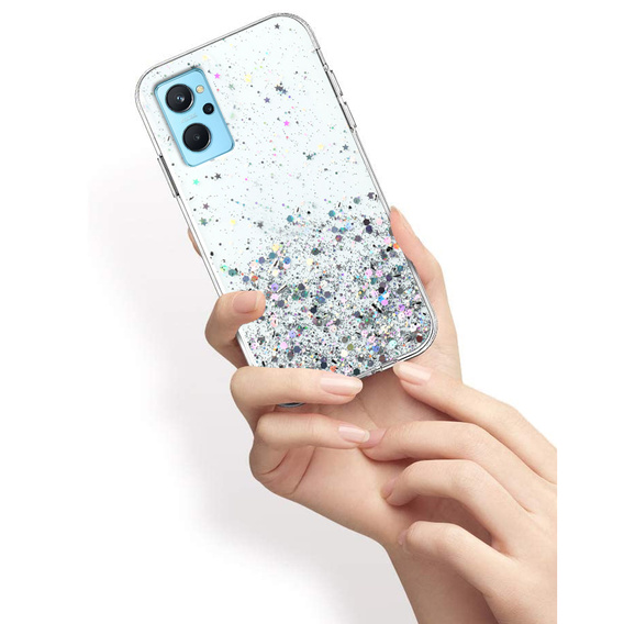 Θήκη για Realme 9i / Oppo A96, Glittery, ασημένια