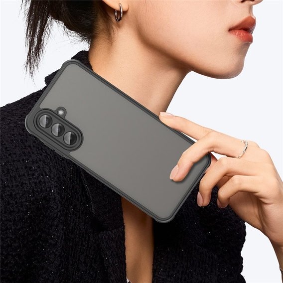 Ματ θήκη για Samsung Galaxy A17 5G, καπνιστή με μαύρες πλευρές