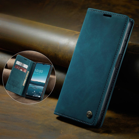 θήκη CASEME για Samsung Galaxy M33 5G, Leather Wallet Case, μπλε