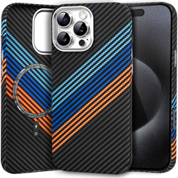 Θήκη για iPhone 15 Pro Max, ανθρακονήματα MagSafe, σκούρο μπλε