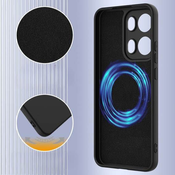 Θήκη για Oppo Reno13 Pro 5G, Silicone MagSafe, μαύρη