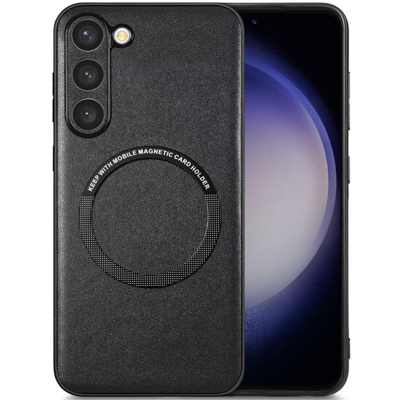 Θήκη για Samsung Galaxy S23, Leather Hybrid MagSafe, μαύρη