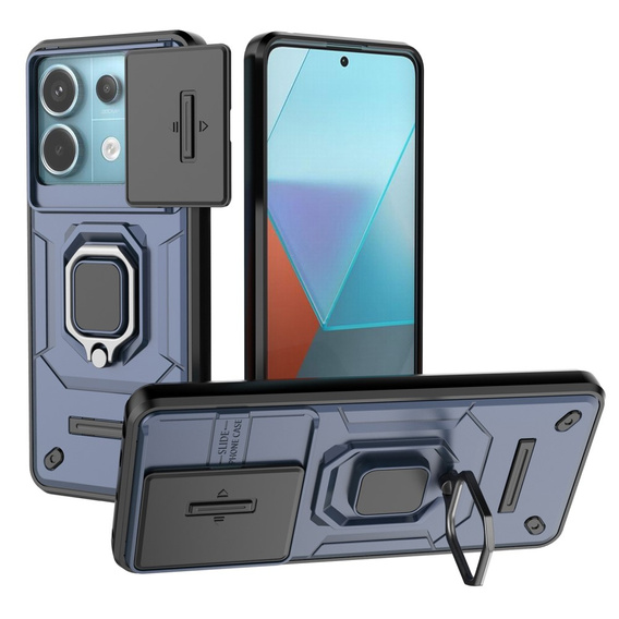 Θήκη για Xiaomi Redmi Note 13 Pro 5G, KickStand Camera Lens, μπλε