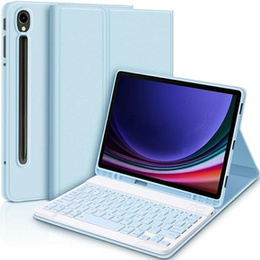 Θήκη + πληκτρολόγιο Samsung Galaxy Tab S9 FE, Leather Pen Slot, γαλάζια