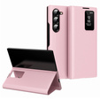 Αναδιπλούμενη θήκη για Samsung Z Fold6 5G, Smart View Wallet, ροζ