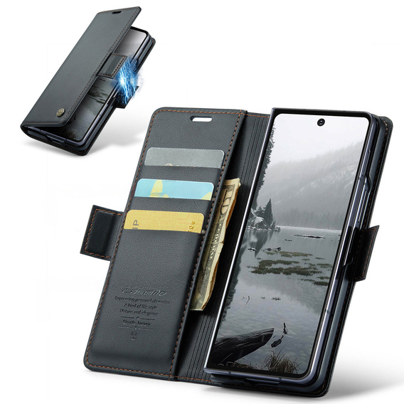 CASEME Litchi θήκη πορτοφόλι flip για Samsung Galaxy Z Fold7 5G