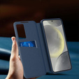 Αναδιπλούμενη θήκη για Samsung Galaxy S25 Edge, Smart View Wallet, μπλε