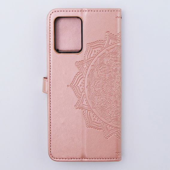 Θήκη με πτερύγιο για Motorola Moto G54 5G, Mandala, ροζ rose gold