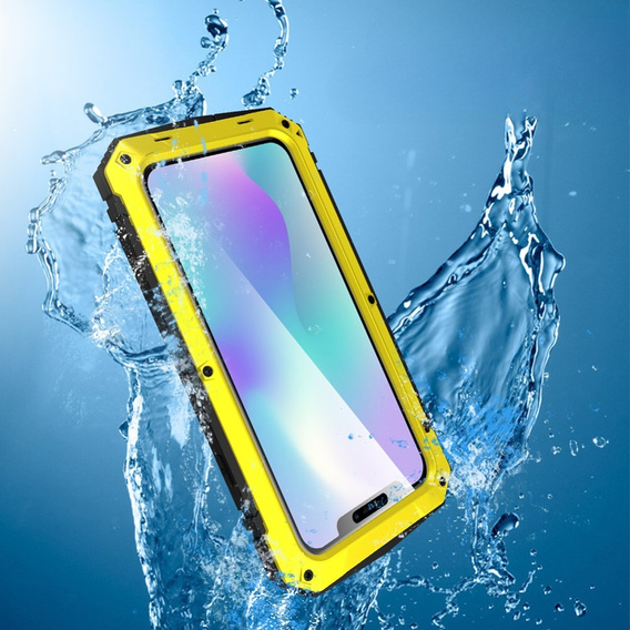 Θωρακισμένη θήκη για iPhone 11, R-JUST, κίτρινο / μαύρο