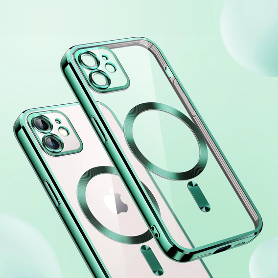 Θήκη για iPhone 11, Electro MagSafe, πράσινη + Γυαλί για την οθόνη
