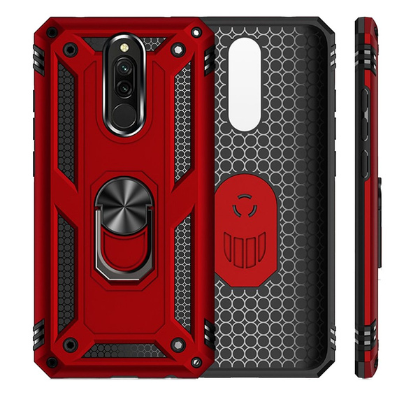 θωρακισμένη θήκη για Xiaomi Redmi 8 / 8A, Nox Case Ring, κόκκινη
