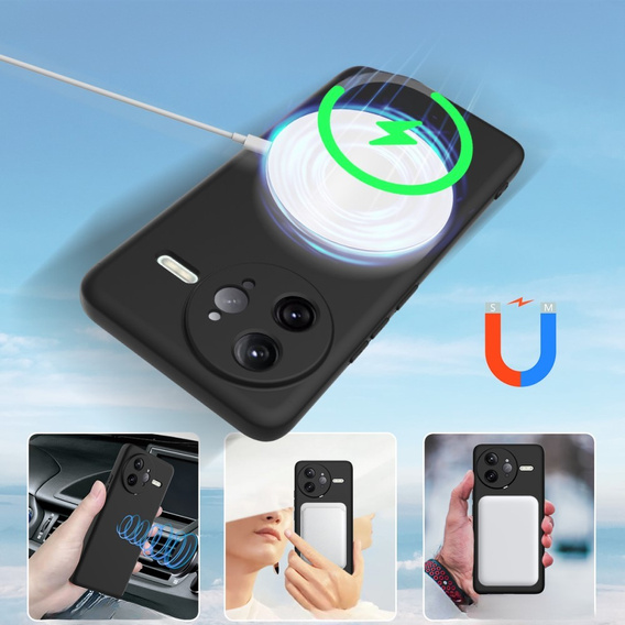 Θήκη για Xiaomi Poco F7 Ultra, Silicone MagSafe, μαύρη