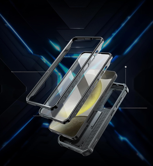 Θωρακισμένη θήκη για Samsung Galaxy S24 Plus, Dexnor Full Body (Two Frames), μαύρη