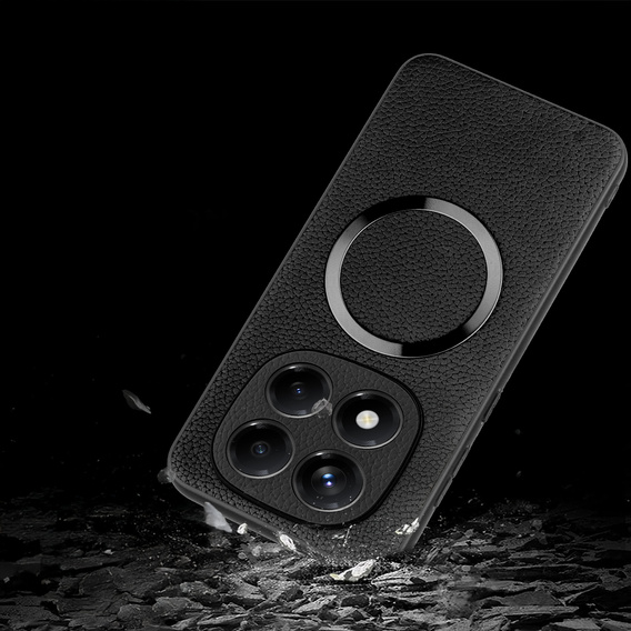 Θήκη για Xiaomi Redmi Note 14 Pro 5G, Leather Hybrid MagSafe, μαύρη